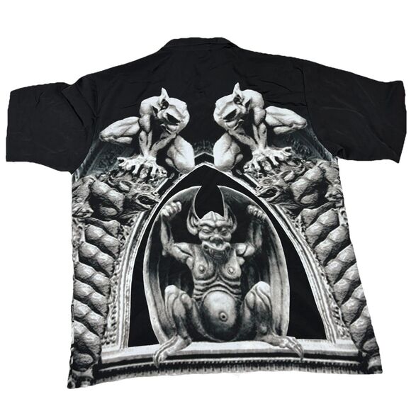Vintage Dragonfly Gargoyle Shirt XL Black Gothic Demon Obscene Rare Y2K - Picture 6 of 8